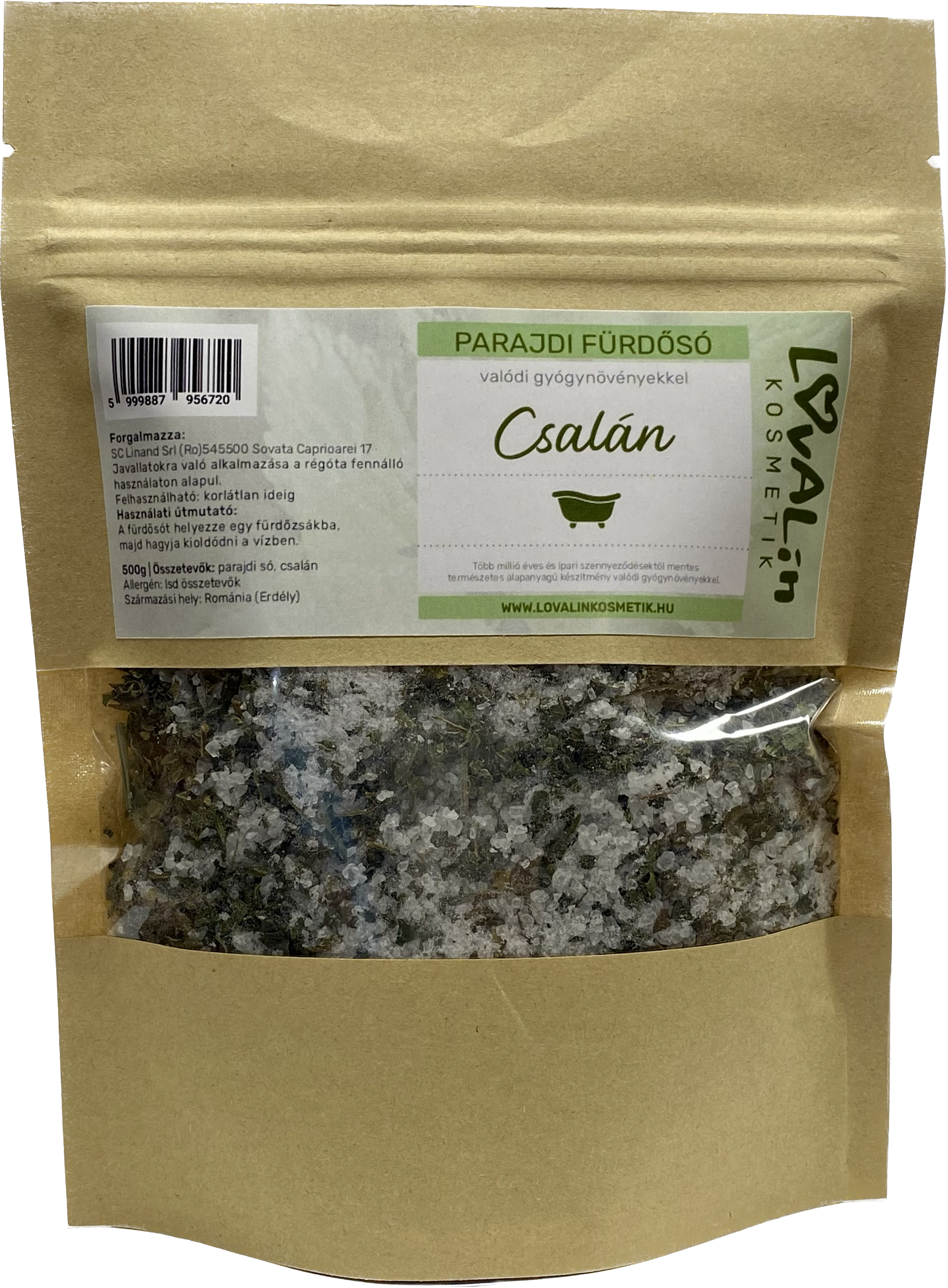 Lovalin parajdi fürdősó valódi gyógynövénnyel csalánnal 500 g