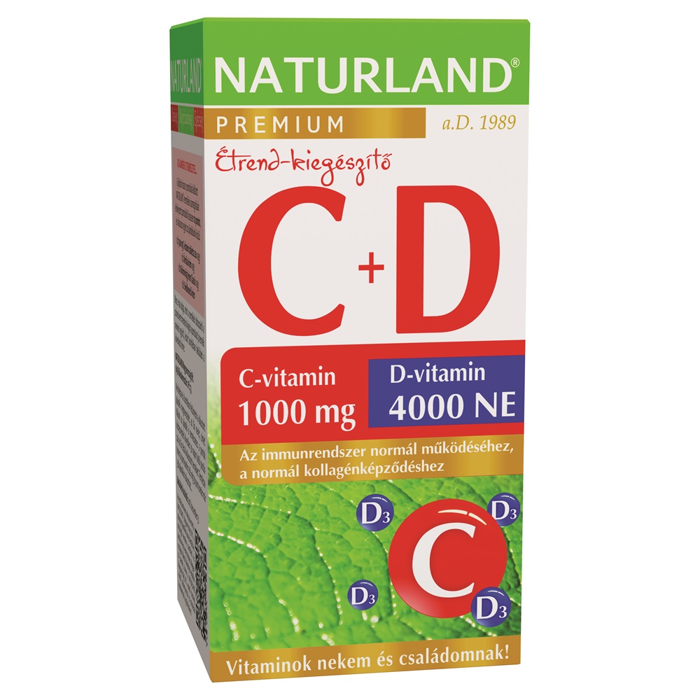 Naturland 1000mg c-vitamin+4000ne d-vitamin tabletta 40 db Naturland 1000mg c-vitamin+4000ne d-vitamin tabletta 40 db