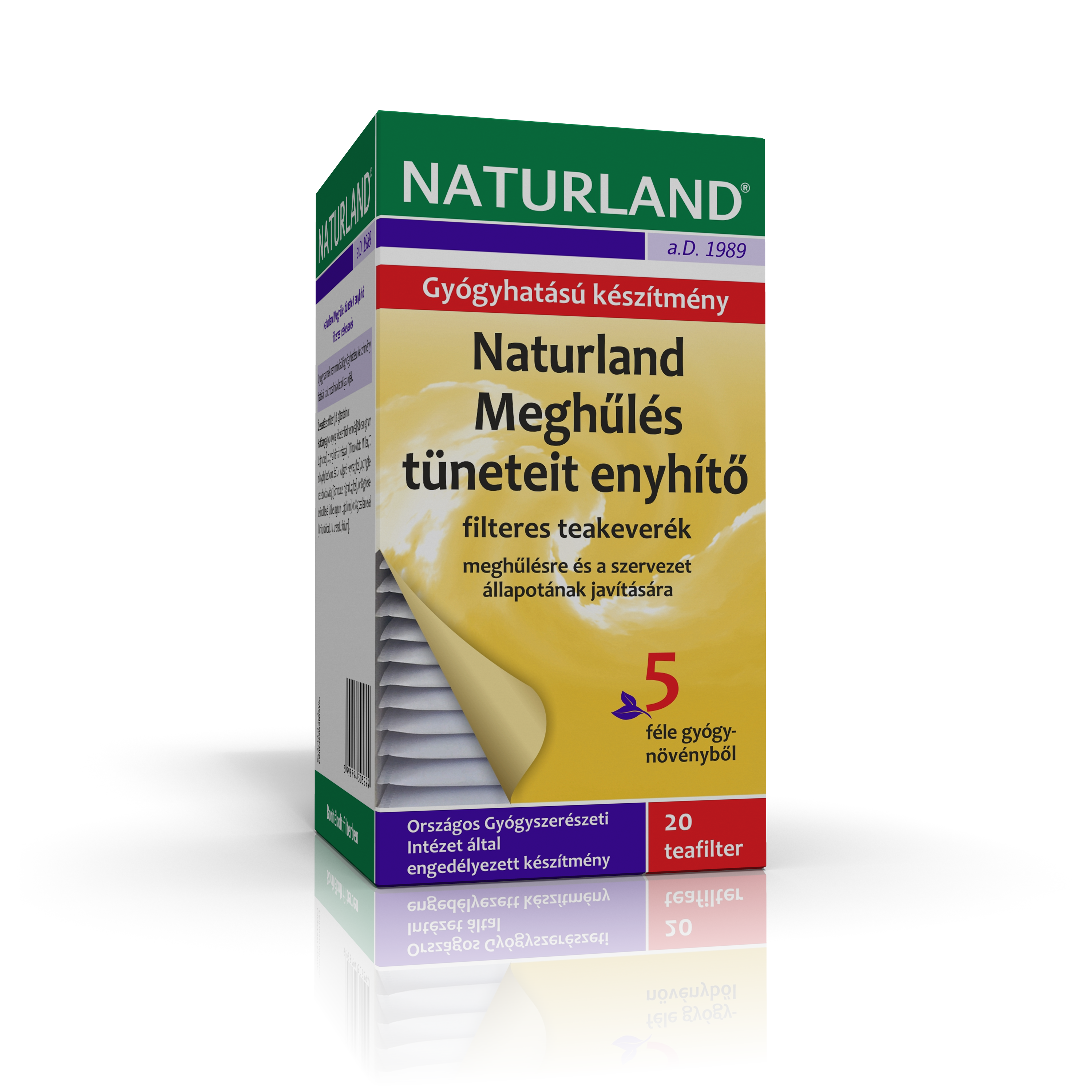 Naturland meghűlés tüneteit enyhítő teakeverék filteres 20x1,8g 36 g