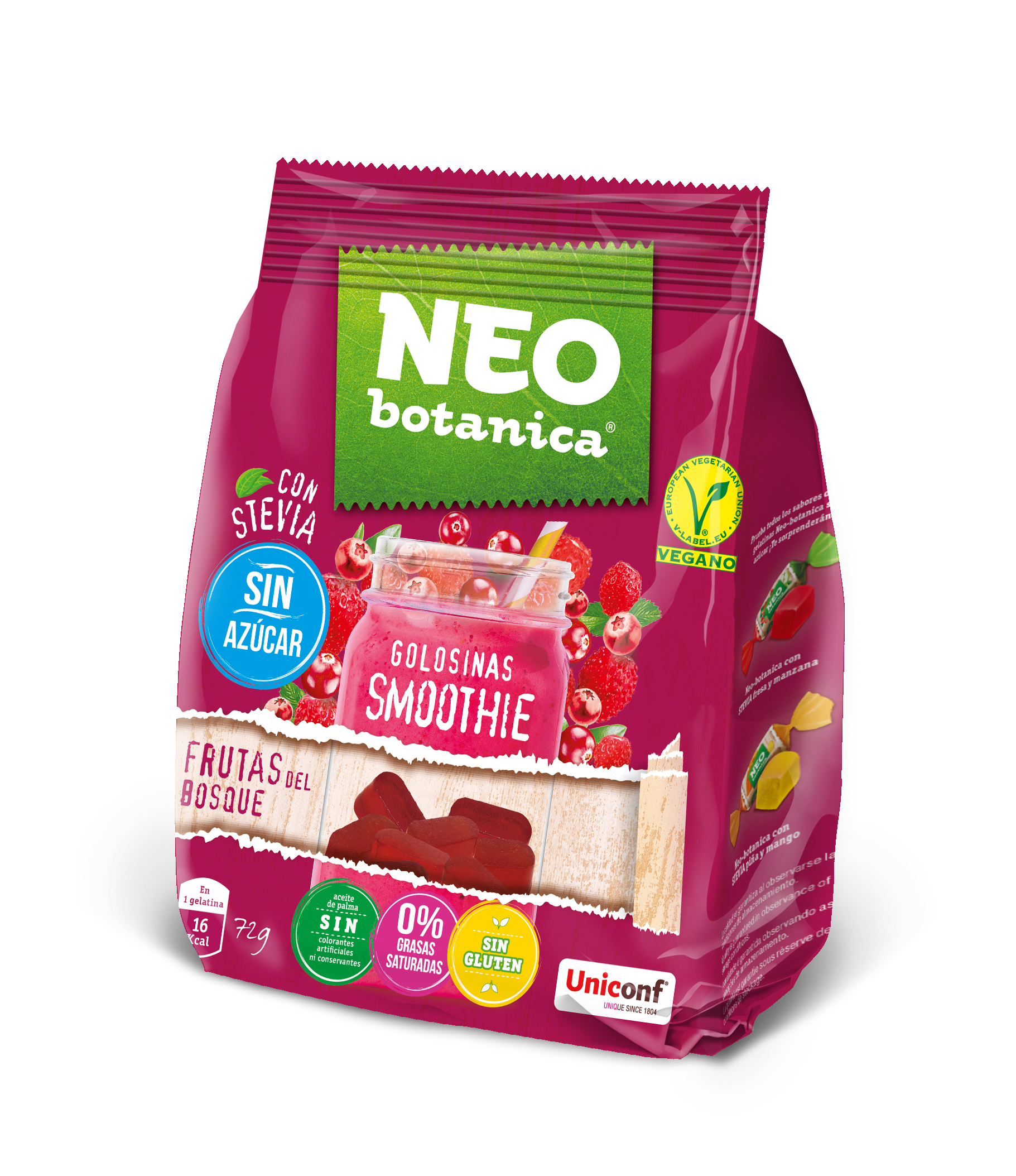 Neo Botanica stevia zselécukorka cukormentes, gluténmentes erdei gyümölcs ízű 72 g