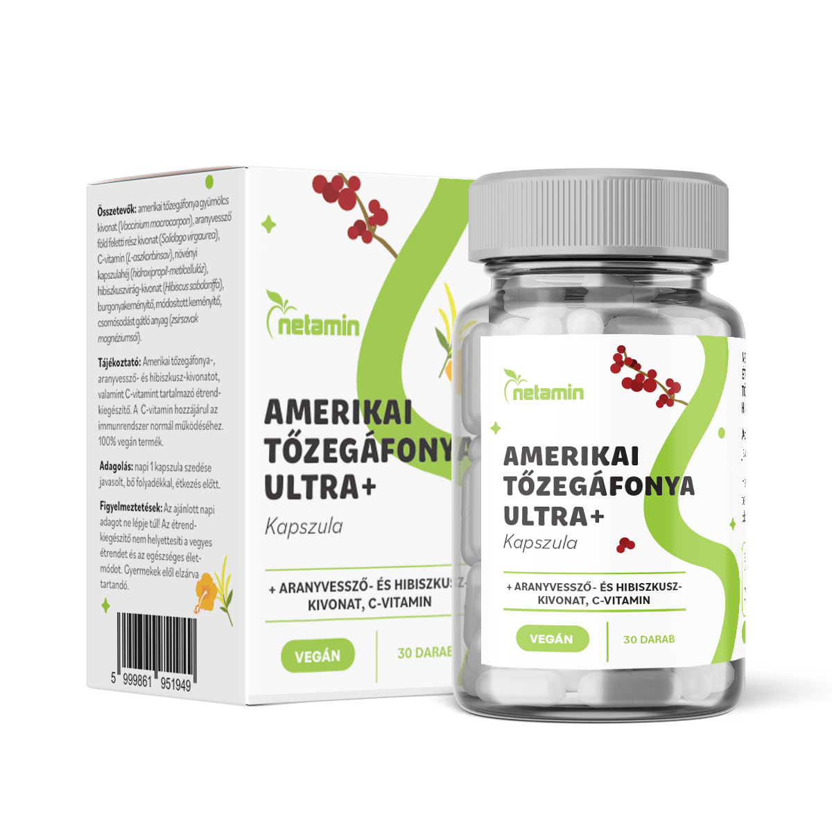 Netamin amerikai tőzegáfonya ultra+ kapszula 30 db