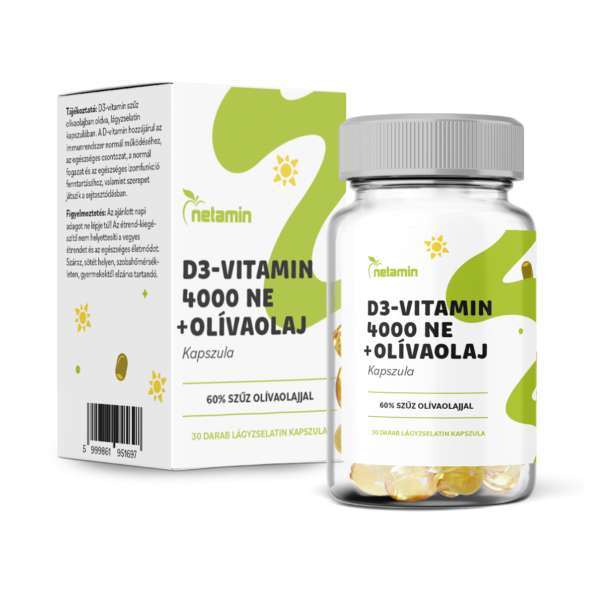 Netamin d3-vitamin 4000ne+olívaolaj kapszula 30 db