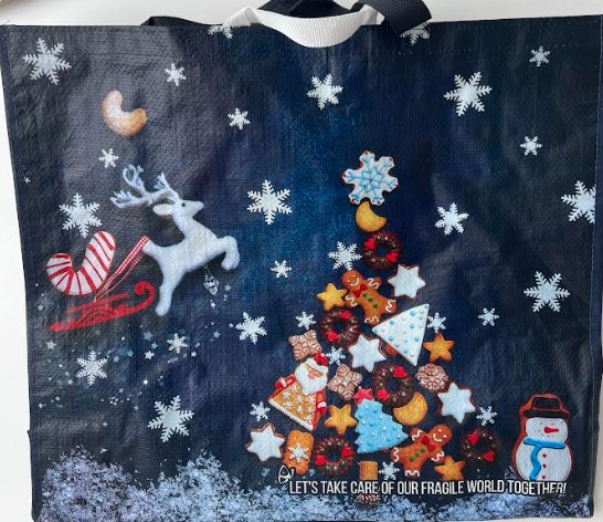 Ökotáska nagy méretű karácsonyi mintás 1 db