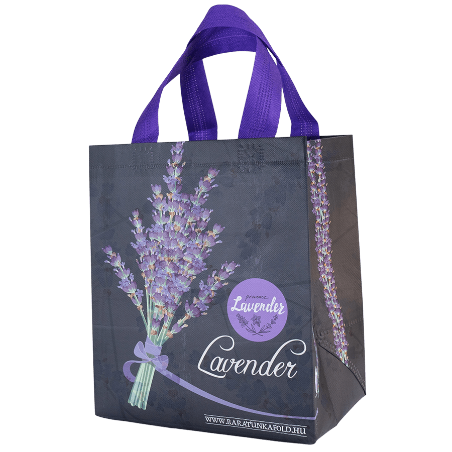 Ökotáska sötét levendulavirág mintás 1 db