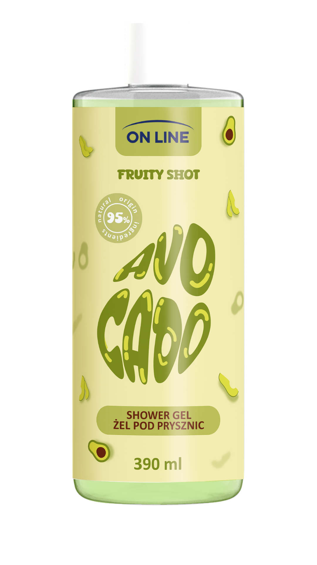 On Line tusfürdő fruity shot avokádó 390 ml