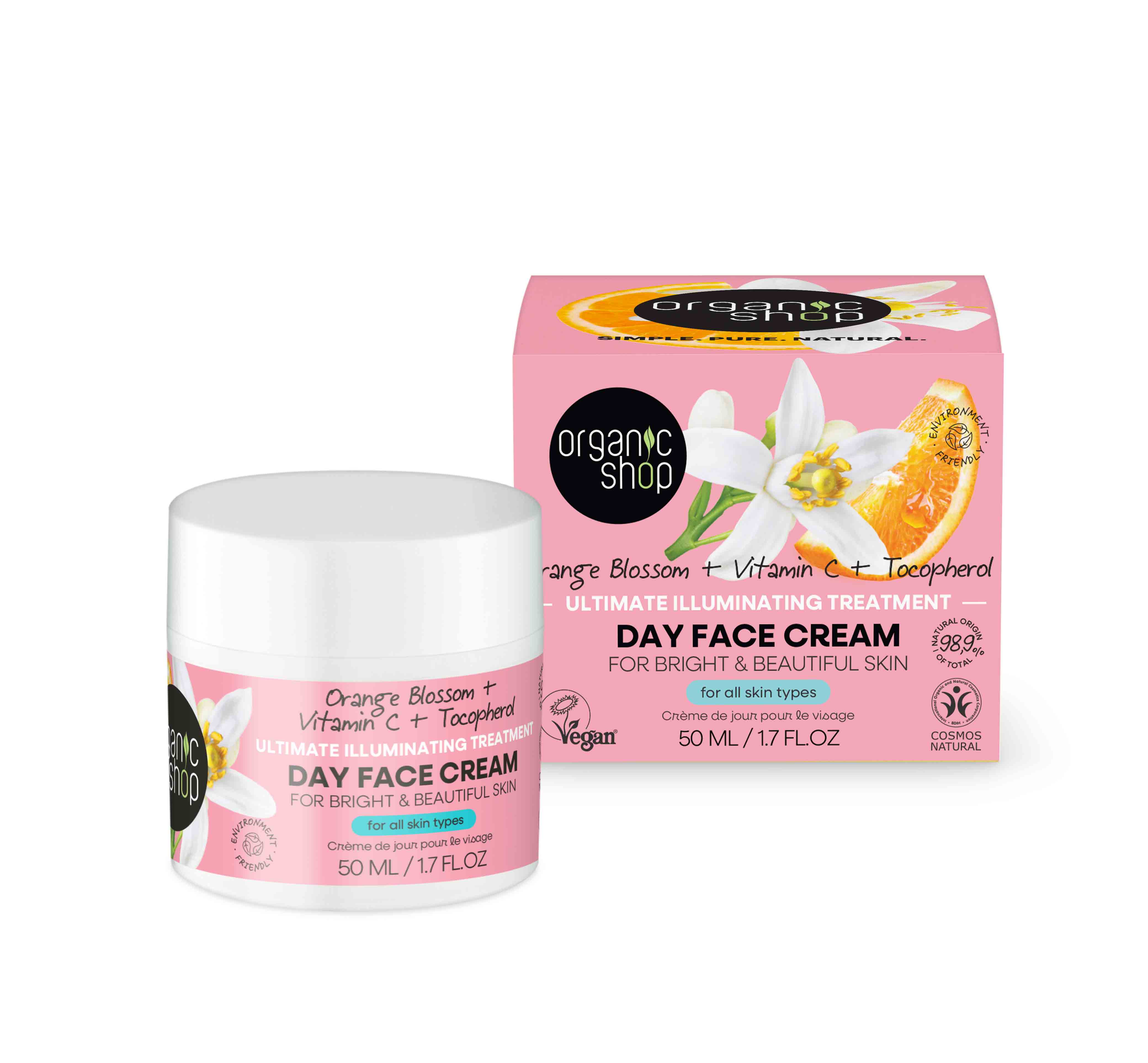 Organic Shop arckrém nappali narancsvirággal c-vitaminnal és tokoferollal 50 ml