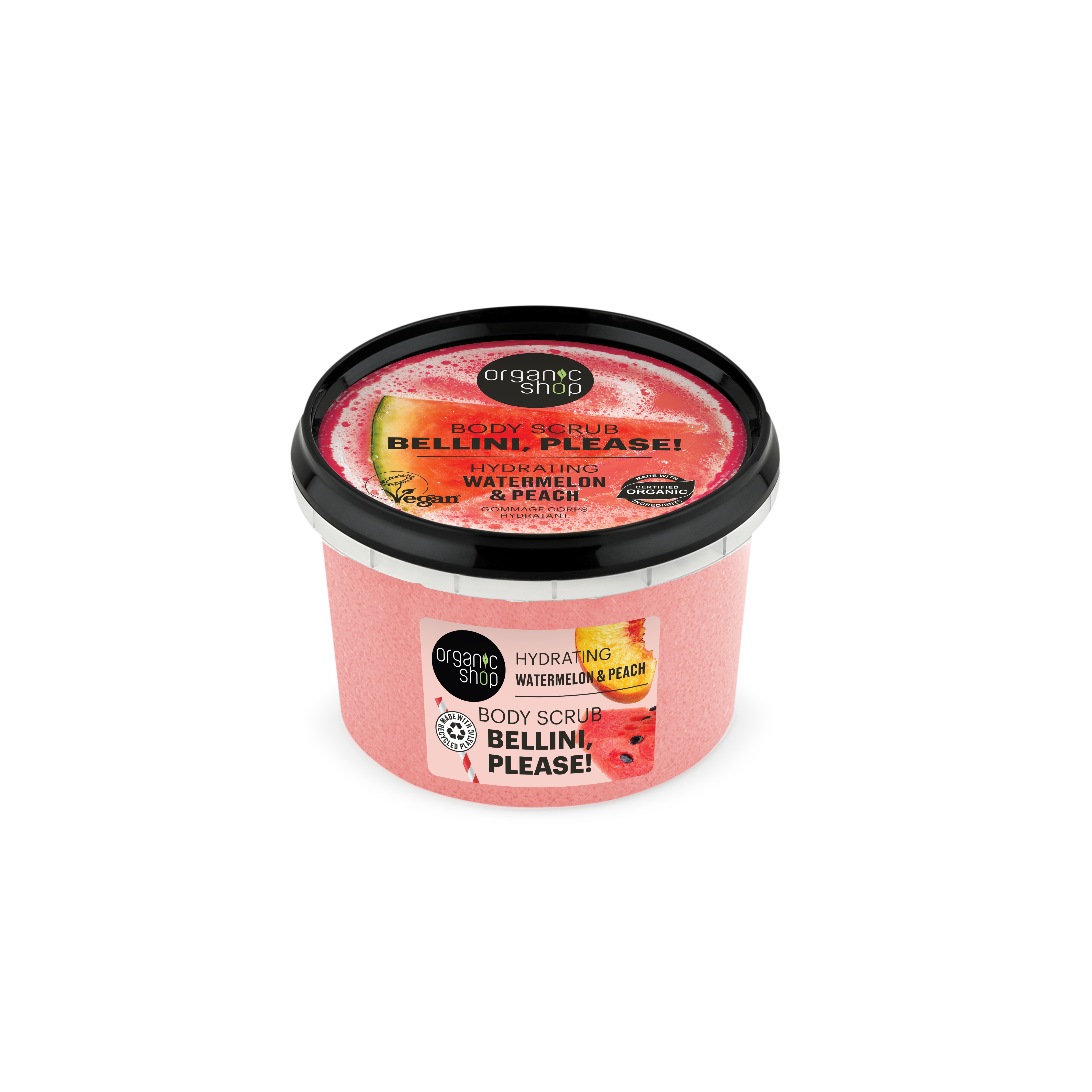 Organic Shop bio cukros testradír görögdinnyével és barackkal 250 ml