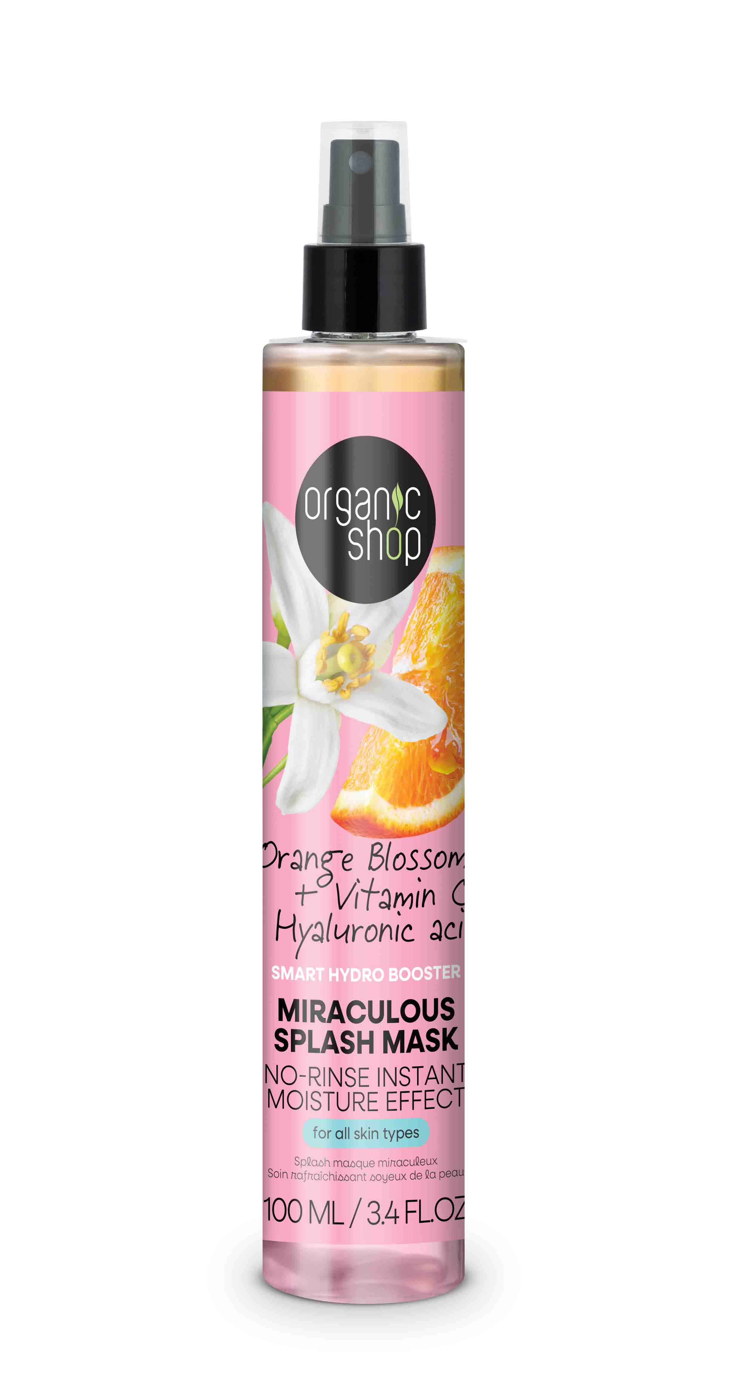 Organic Shop “miraculous splash mask” narancsvirággal c-vitaminnal és hialuronsavval 100 ml