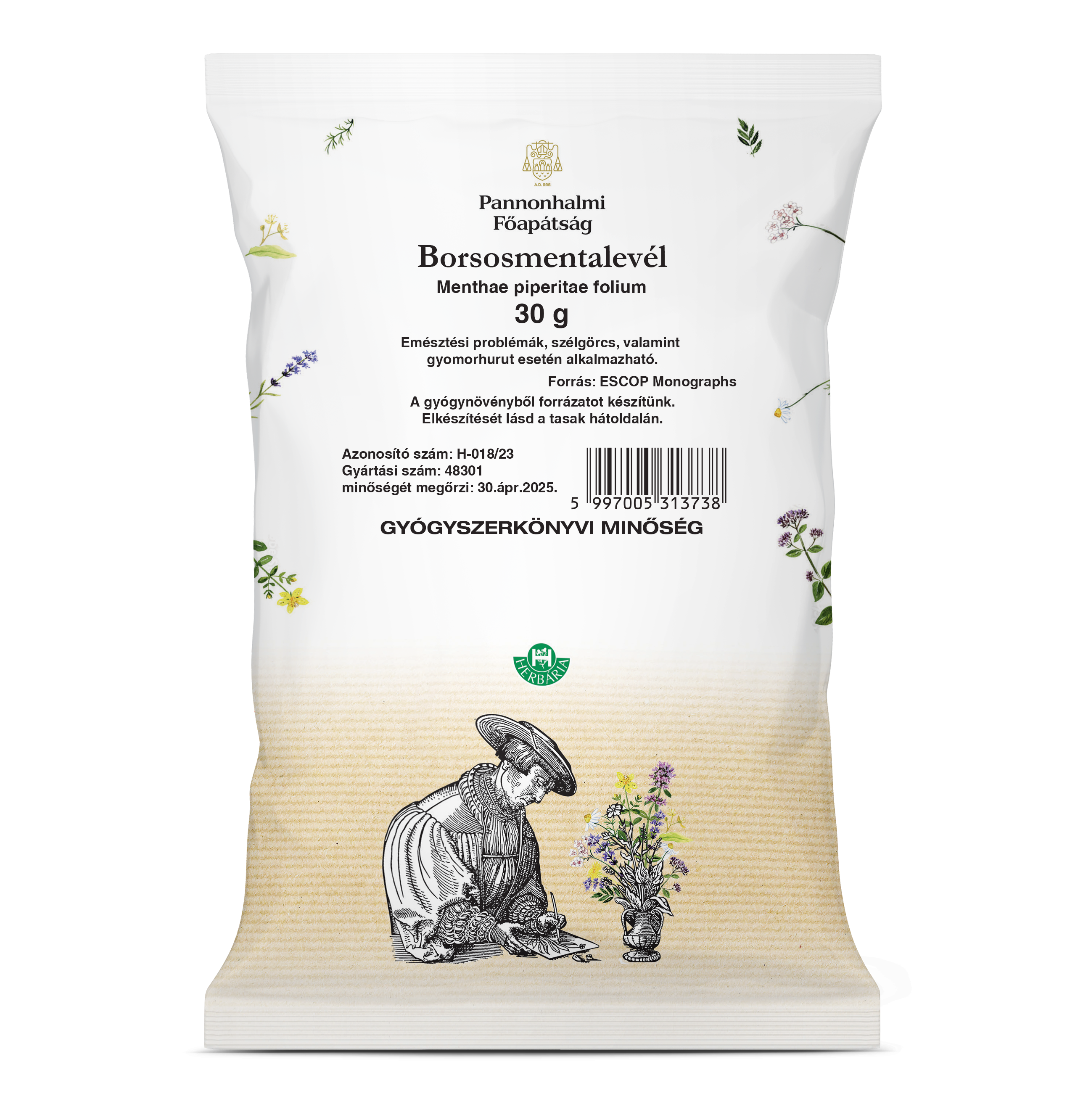 Pannonhalmi borsmentalevél tea 30 g