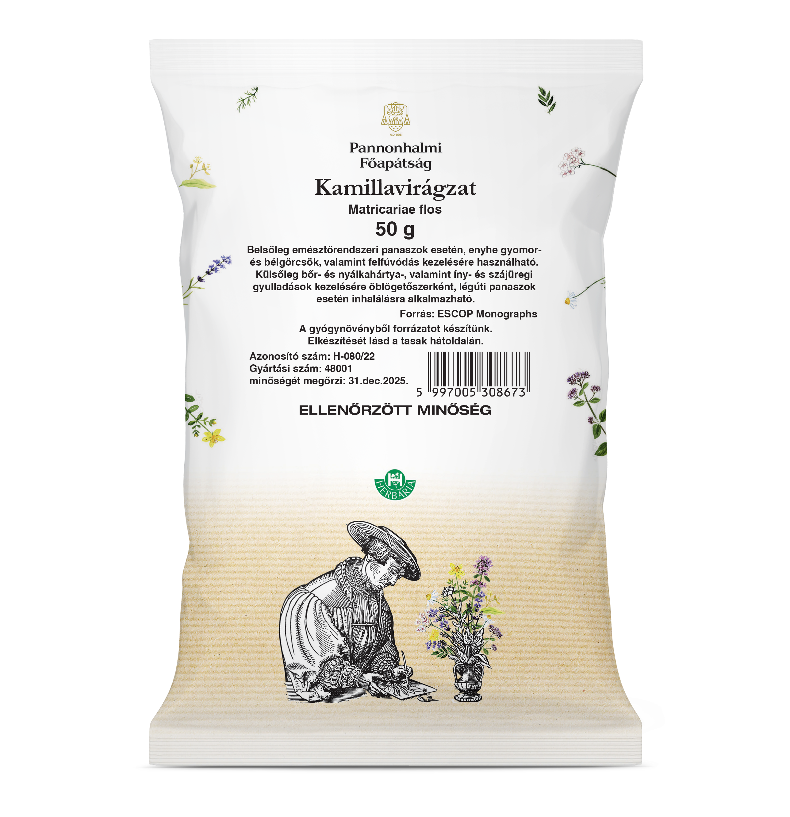 Pannonhalmi kamillavirág tea 50 g