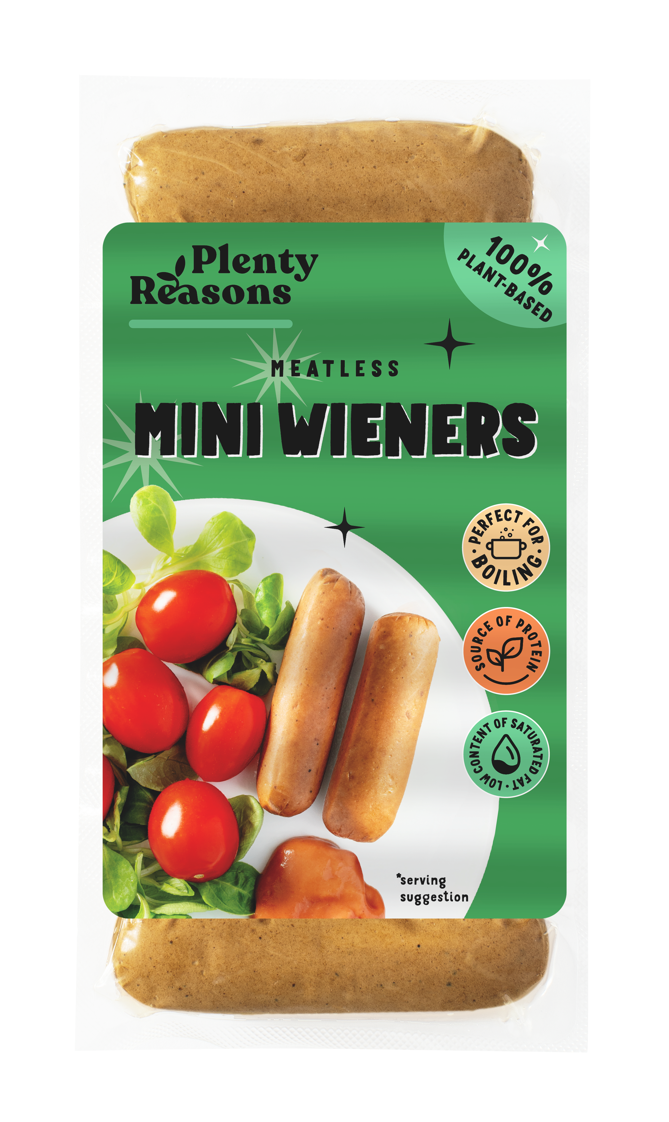 Plenty Reasons meatless vegán mini virsli jellegű készítmény 200 g