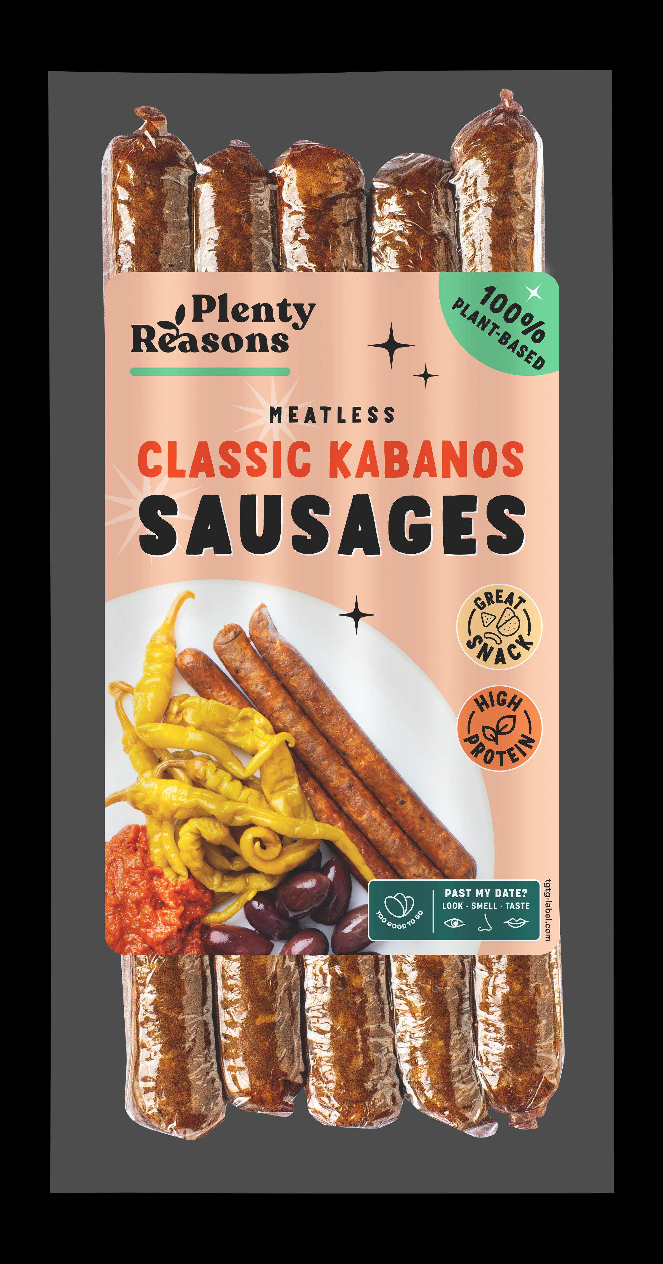 Plenty Reasons vegán cabanossi kolbász jellegű termék 160 g