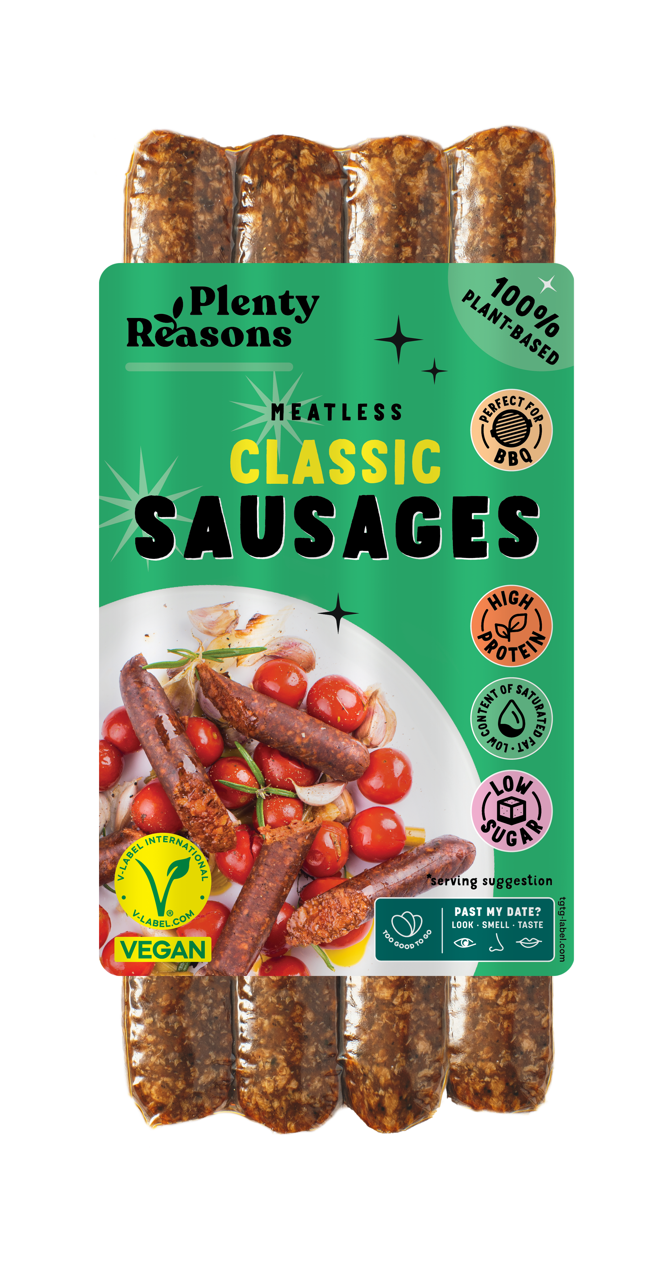 Plenty Reasons vegán klasszikus kolbász jellegű termék 180 g