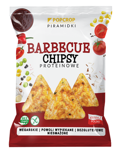 Popcrop piramidki gluténmentes vegán barbecue protein chips 60 g
