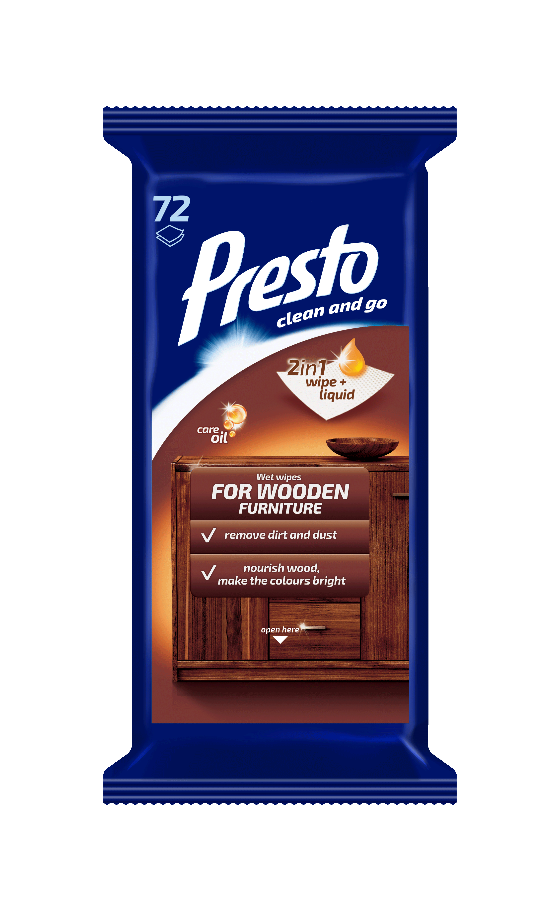 Presto bútorápoló törlőkendő 72 db