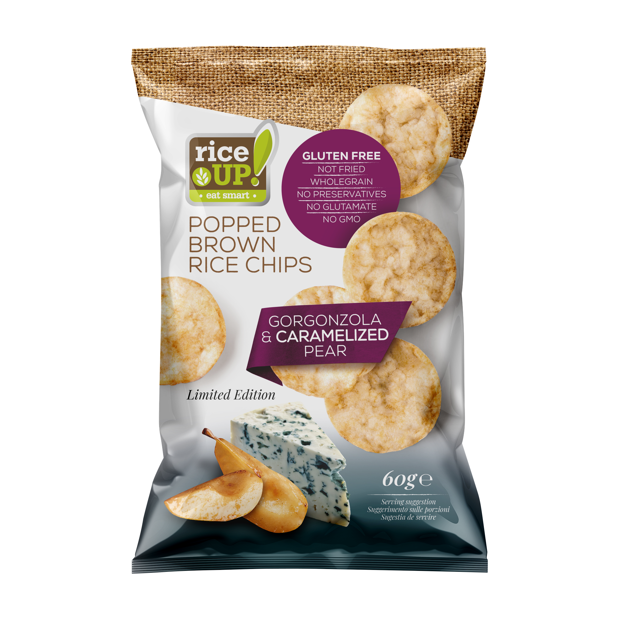 Rice Up chips gorgonzola sajtos ízű 60 g