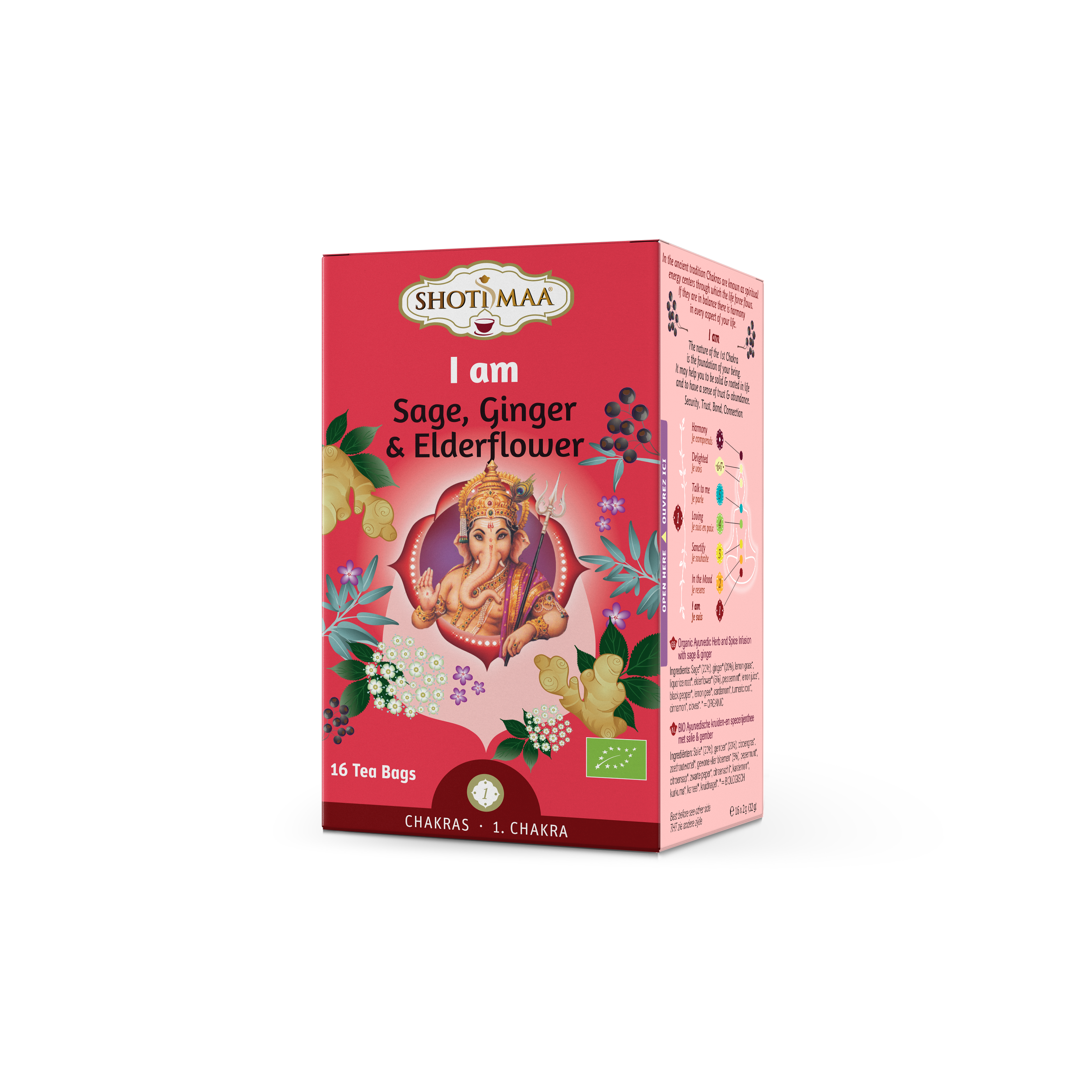 Shoti Maa bio i am zsálya, gyömbér és bodzavirág tea 16x2g 32 g