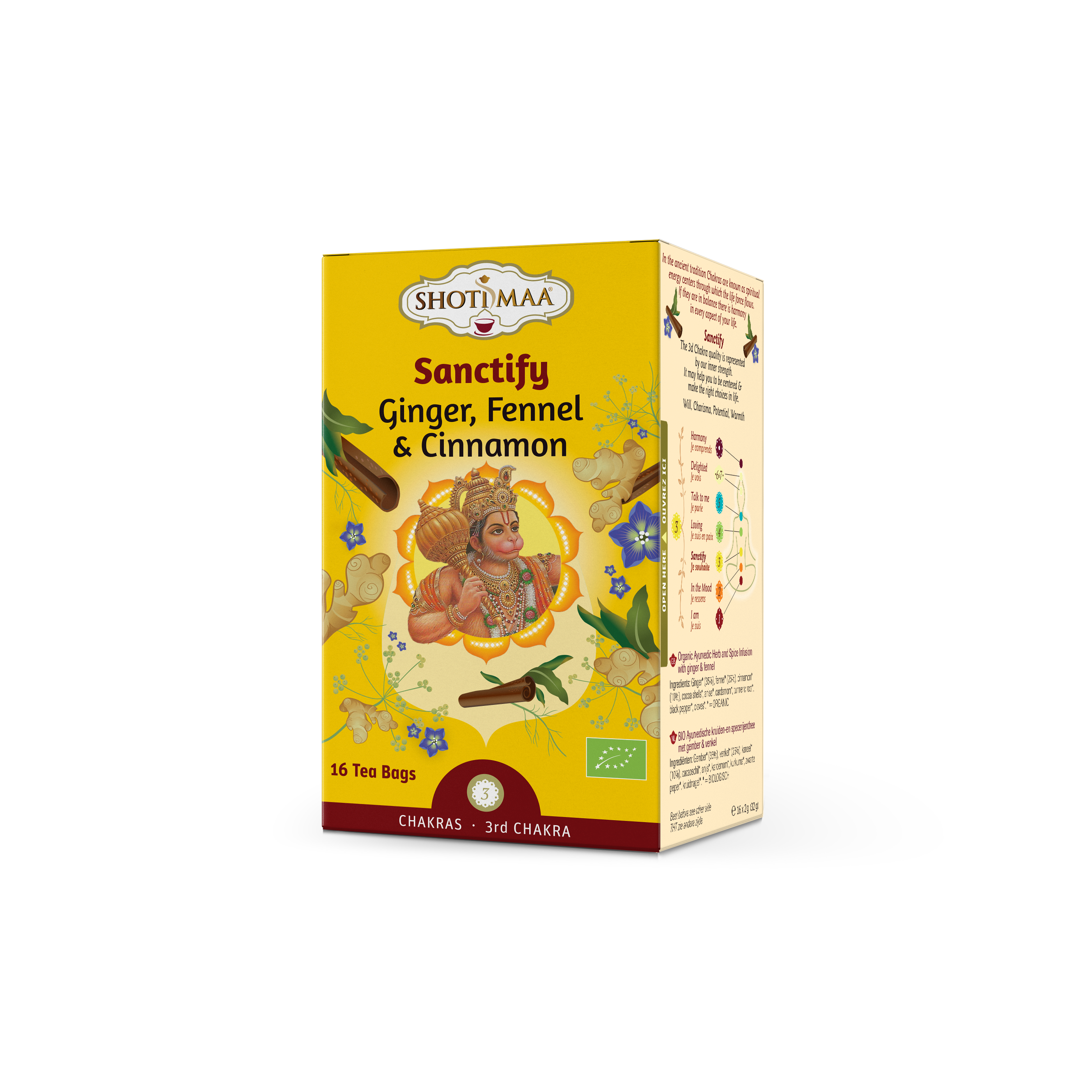 Shoti Maa bio sanctify gyömbér, édeskömény és fahéj tea 16x2g 32 g