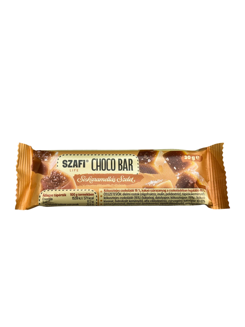 Szafi Life choco bar sós karamellás szelet gluténmentes 30 g
