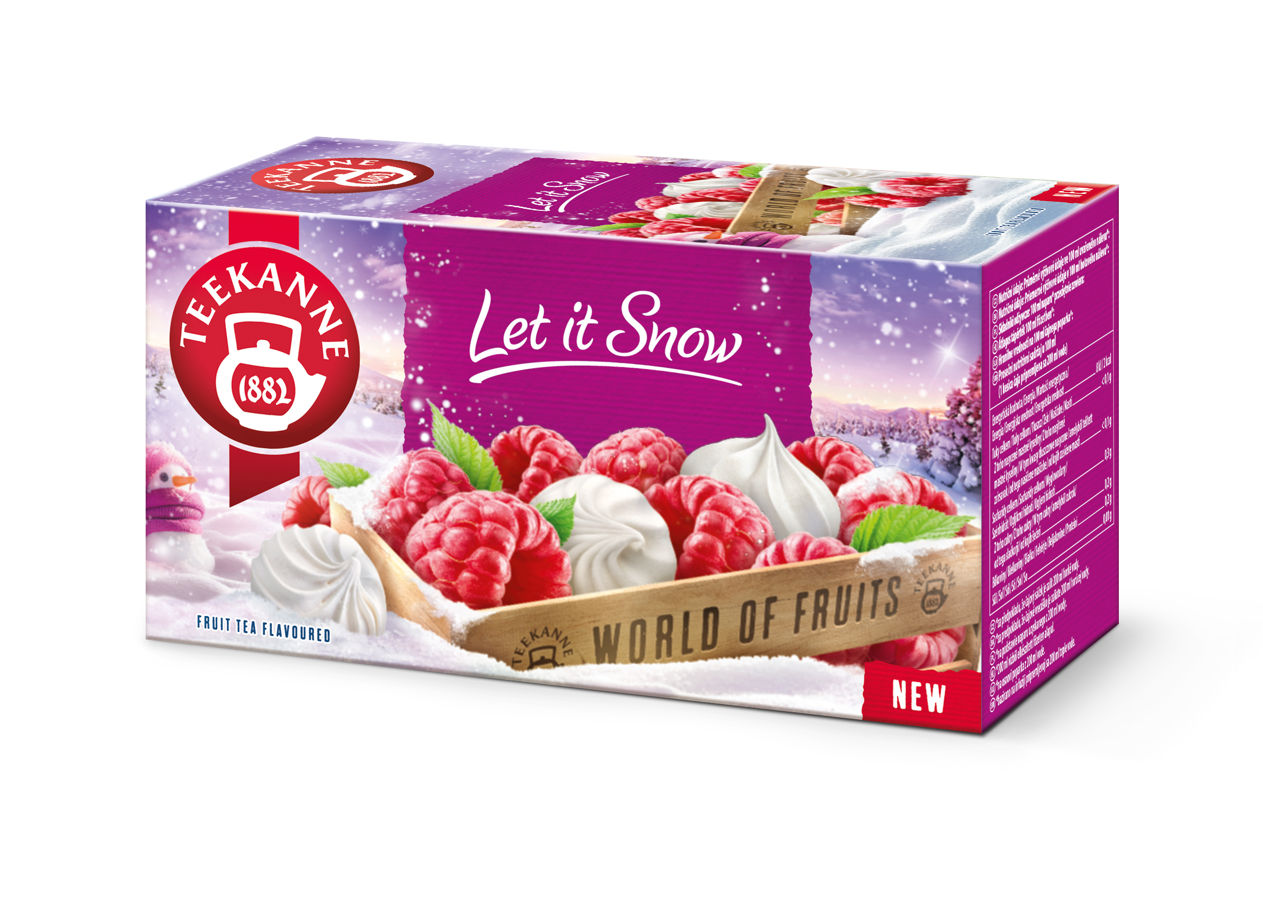Teekanne let it snow habcsók és málna ízű gyümölcstea 20x2,25g 45 g