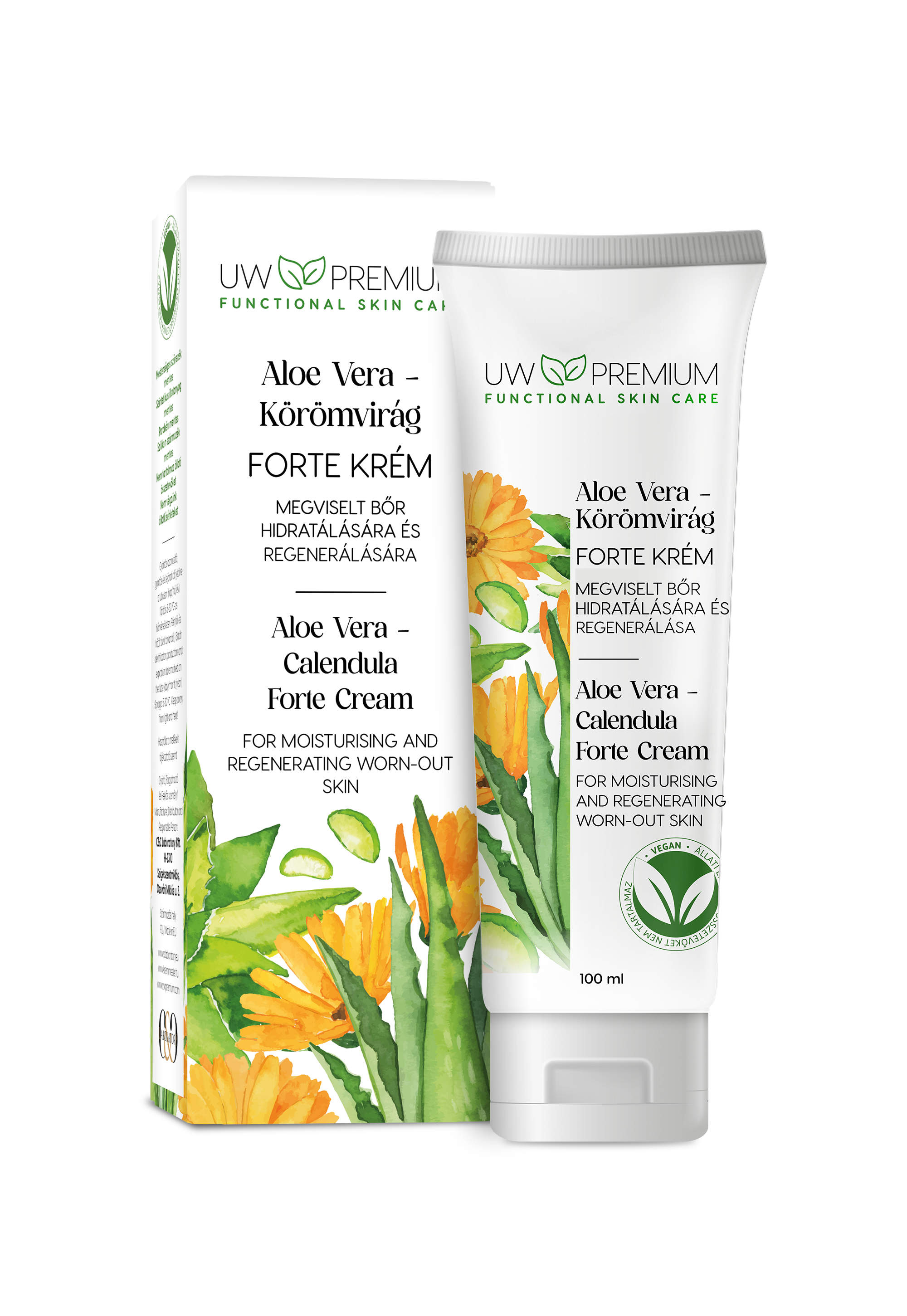 Uw premium aloe körömvirágkrém tubusos 100 ml