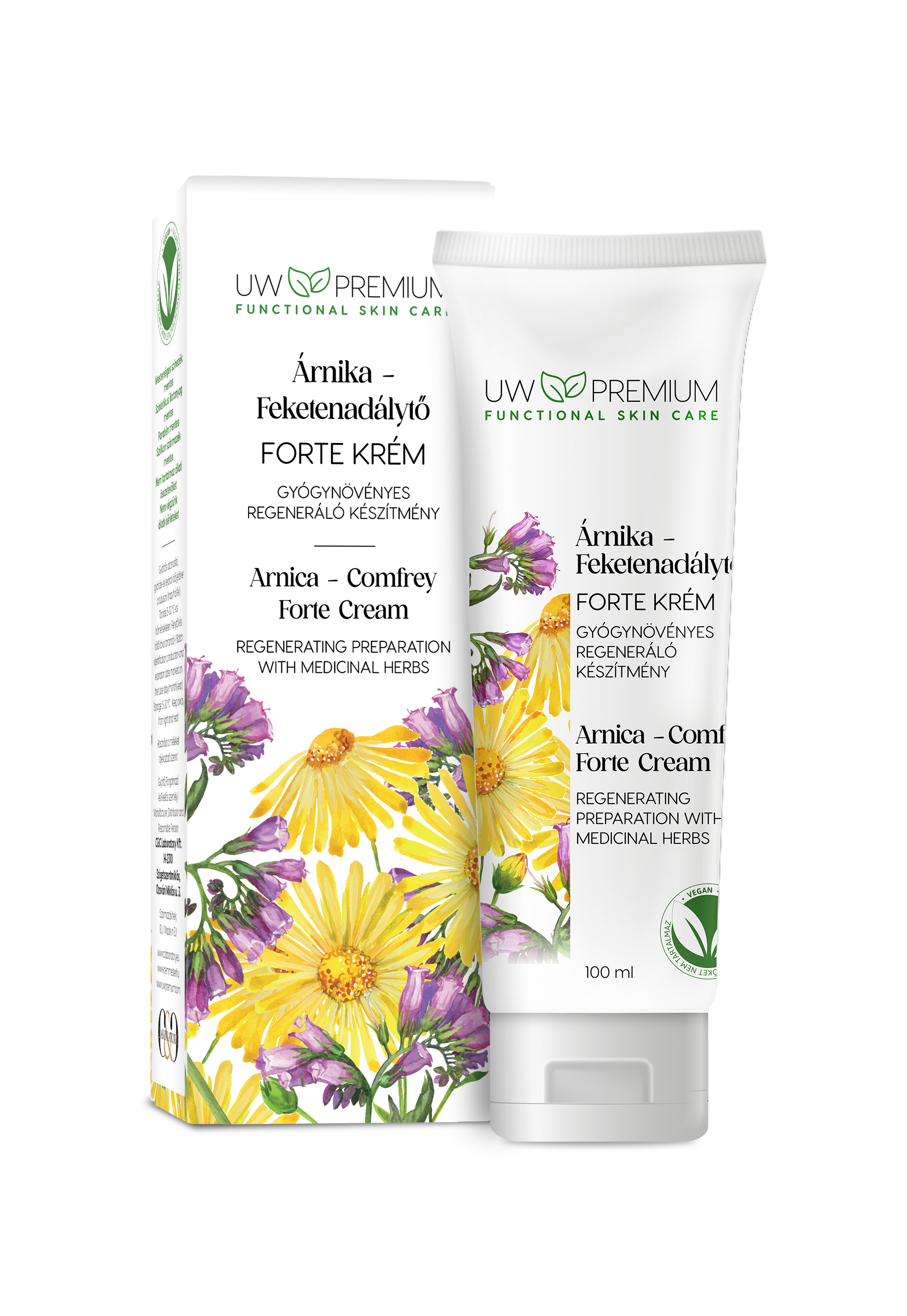 Uw premium árnika feketenadálytő krém tubusos 100 ml