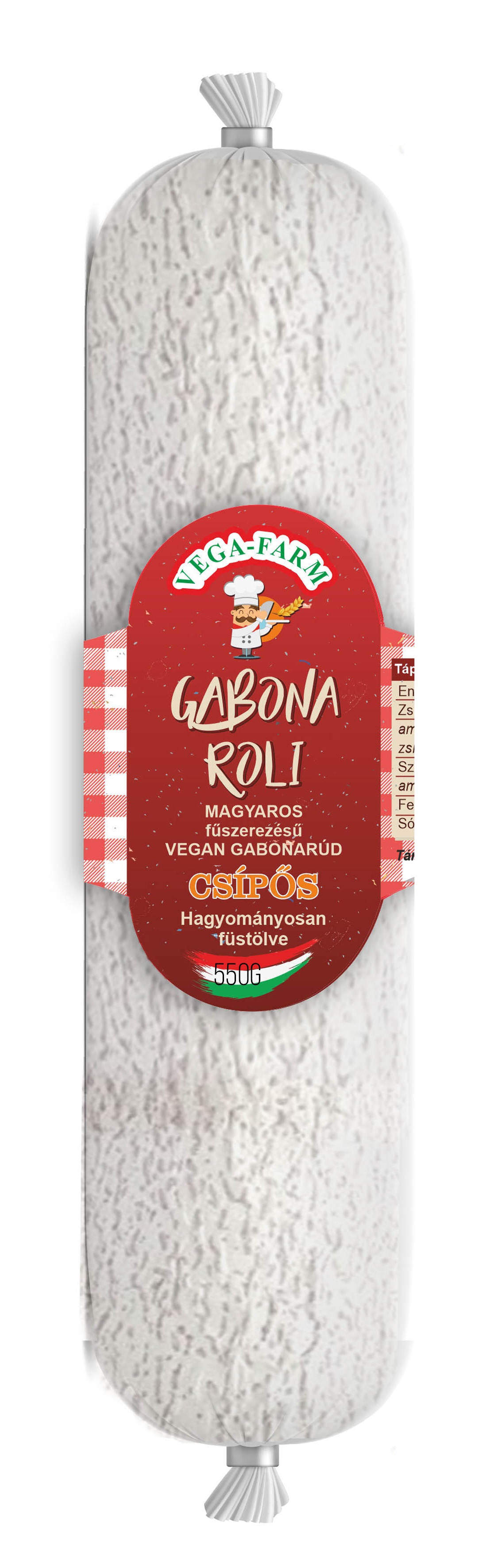 Vega Farm gabonakolbász füstölt csípős 550 g