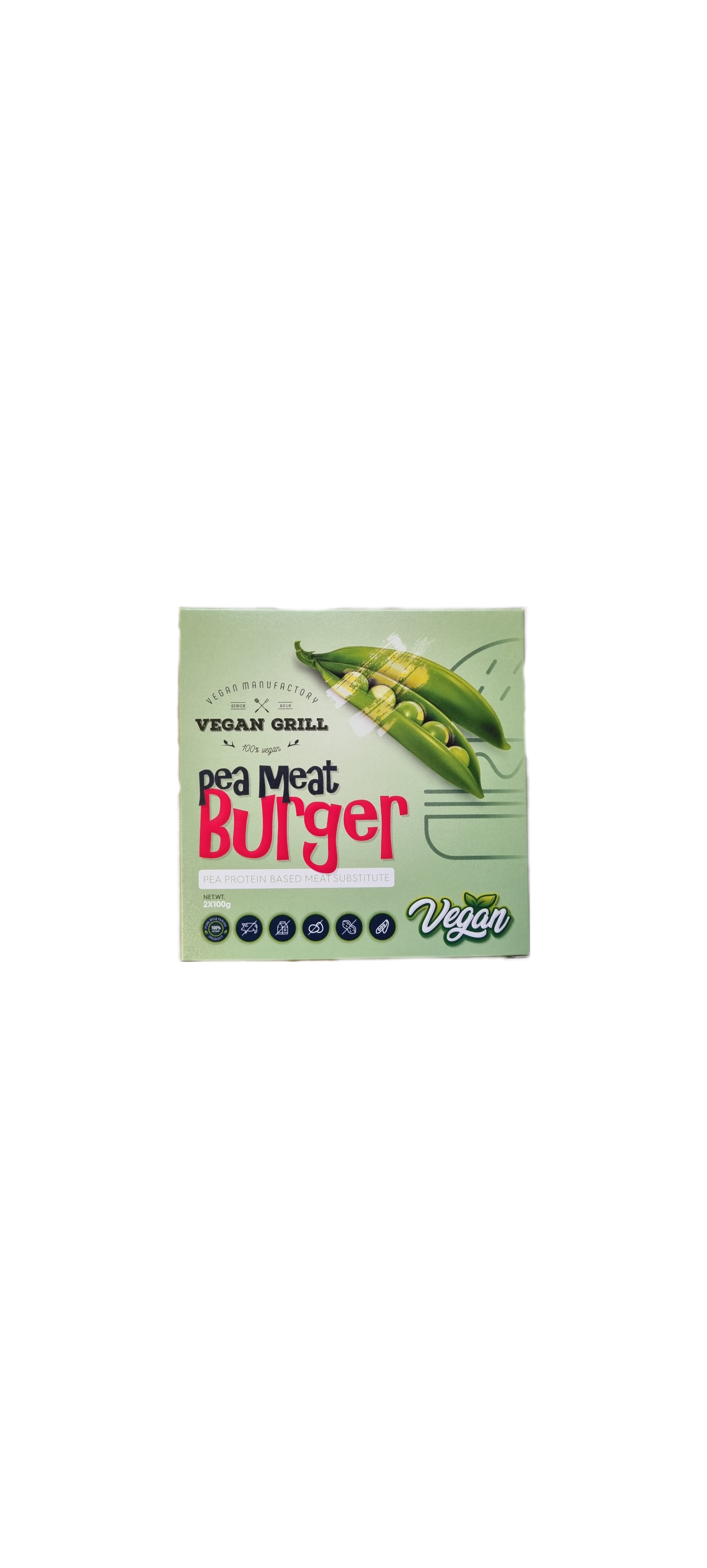 Vegán Grill vegán burger borsófehérje 200 g