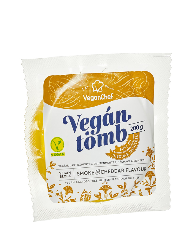 Veganchef vegán tömb füst és cheddar ízű 200 g