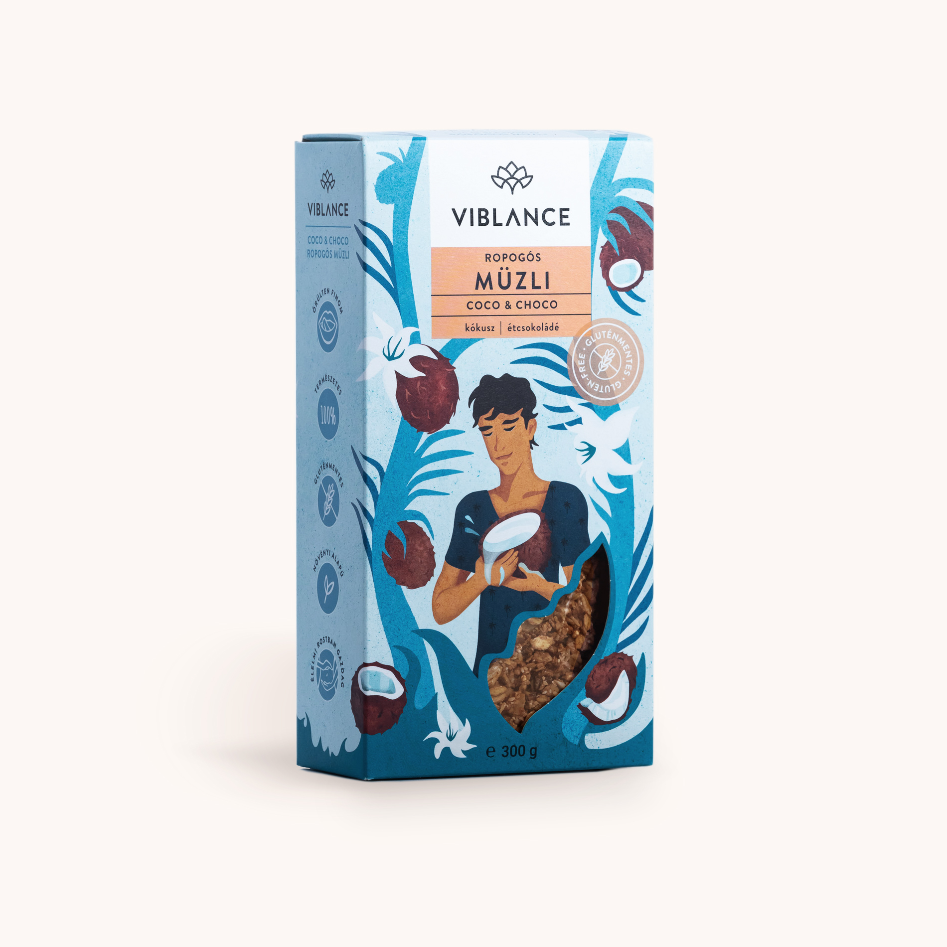 Viblance chrumkavá granola s kokosom a čokoládou 300 g