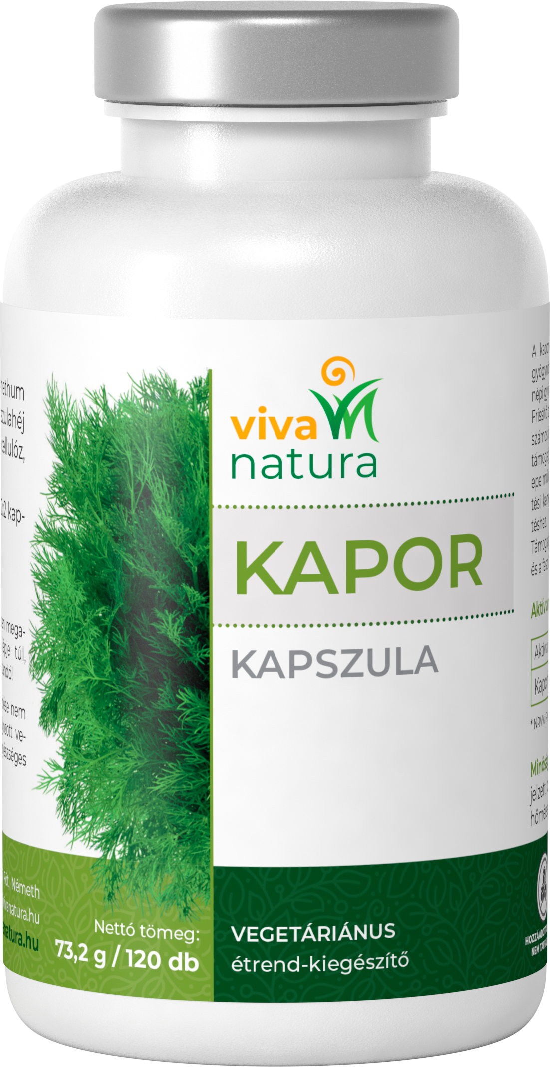 Viva natura kapor vegetáriánus étrend-kiegészítő kapszula 120 db