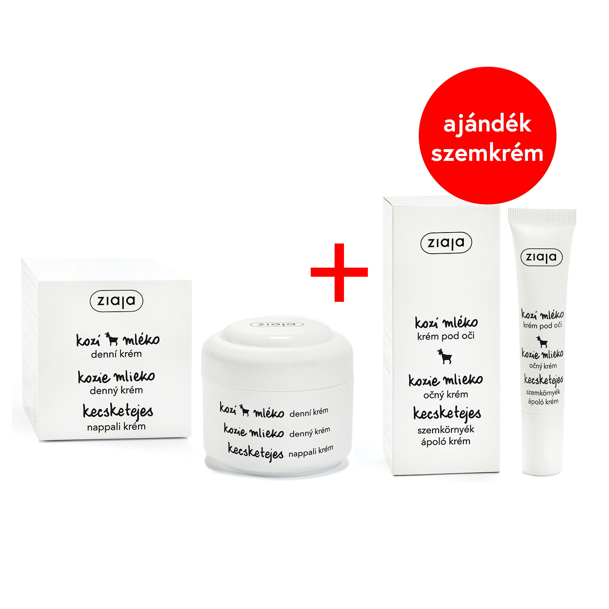 Ziaja kecsketejes nappali arckrém 50ml+ajándék kecsketejes szemkrém 15ml 1 db