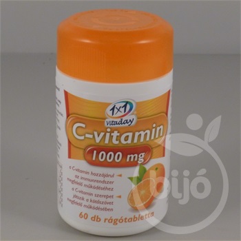 1x1 vitaday c-vitamin 1000mg rágótabletta narancs 60 db