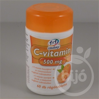 1x1 vitaday c-vitamin 500mg rágótabletta narancs 60 db