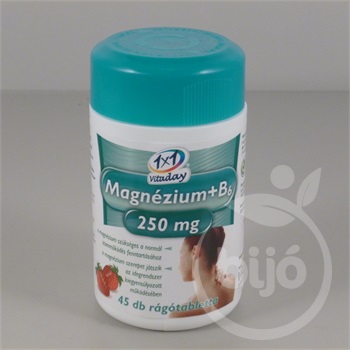 1x1 vitaday magnézium+b6 250mg rágótabletta epres 45 db