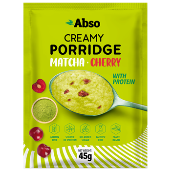 Absorice krémes rizskása matcha porral és liofilizált meggy darabokkal 45 g