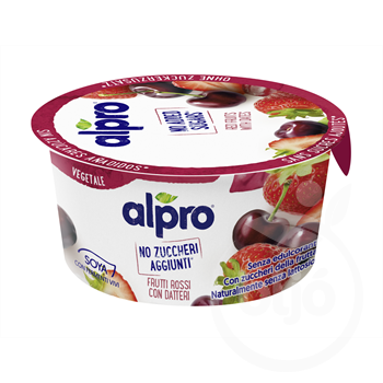 Alpro szójagurt piros gyümölcs-datolya hozzáadott cukrot nem tartalmaz 135 g