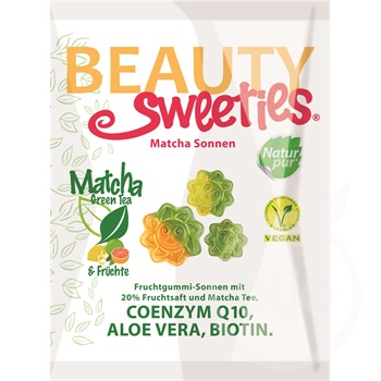 Beauty Sweeties gluténmentes vegán gumicukor matcha napocskák 125 g