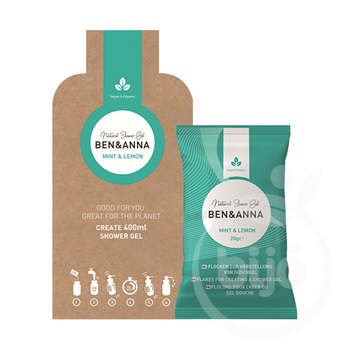 Ben and anna tusfürdőpehely natúr menta és citrom (tusfürdő-adagolóhoz) 2x20g 40 g