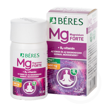 Béres magnézium 400mg+B6 -vitamin forte tabletta 50 db