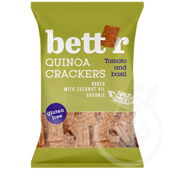 Bettr bio vegán gluténmentes quinoa kréker bazsalikom&paradicsom 100 g