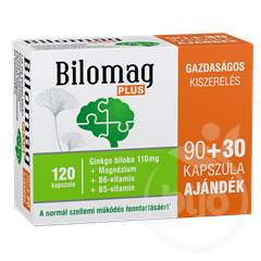 Bilomag plus 110mg gingko biloba kivonatot tartalmazó étrend-kiegészítő kapszula 90+30db 120 db