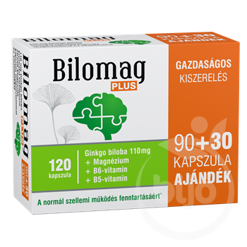 Bilomag plus 110mg gingko biloba kivonatot tartalmazó étrend-kiegészítő kapszula 90+30db 120 db