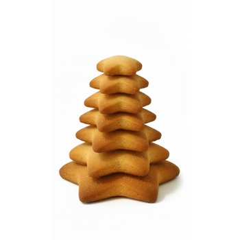 Bio karácsonyfa mézeskalács -tönkölylisztből, feldíszítve