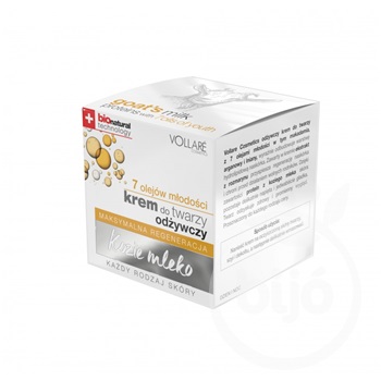 Vollaré Bio technology kecsketejes+7 bőrtápláló olaj+argán olajos bőrregeneráló arckrém 50 ml
