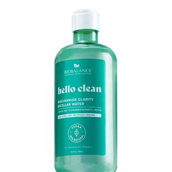 Biobalance hello clean tisztító micellás víz niacinamiddal zsíros és aknéra hajlamos bőrre 500 ml