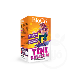 Bioco tini kalcium vitaminokat és ásványi anyagokat tartalmazó, cseresznye ízű rágótabletta 90 db
