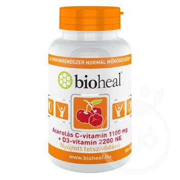 Bioheal acerolás c-vitamin 1100mg+d3 vitamin 2200ne 105 db