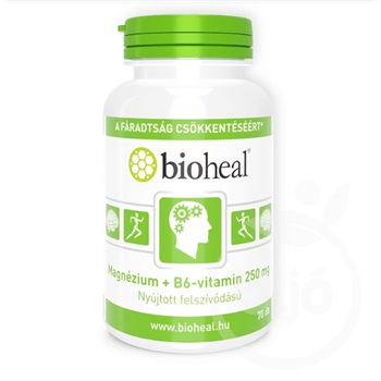 Bioheal magnézium+b6-vitamin 250mg szerves nyújtott felszívódású 70 db
