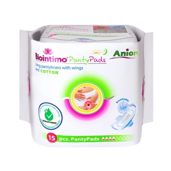 Biointimo panty pads hosszított szárnyas tisztasági betét 15 db